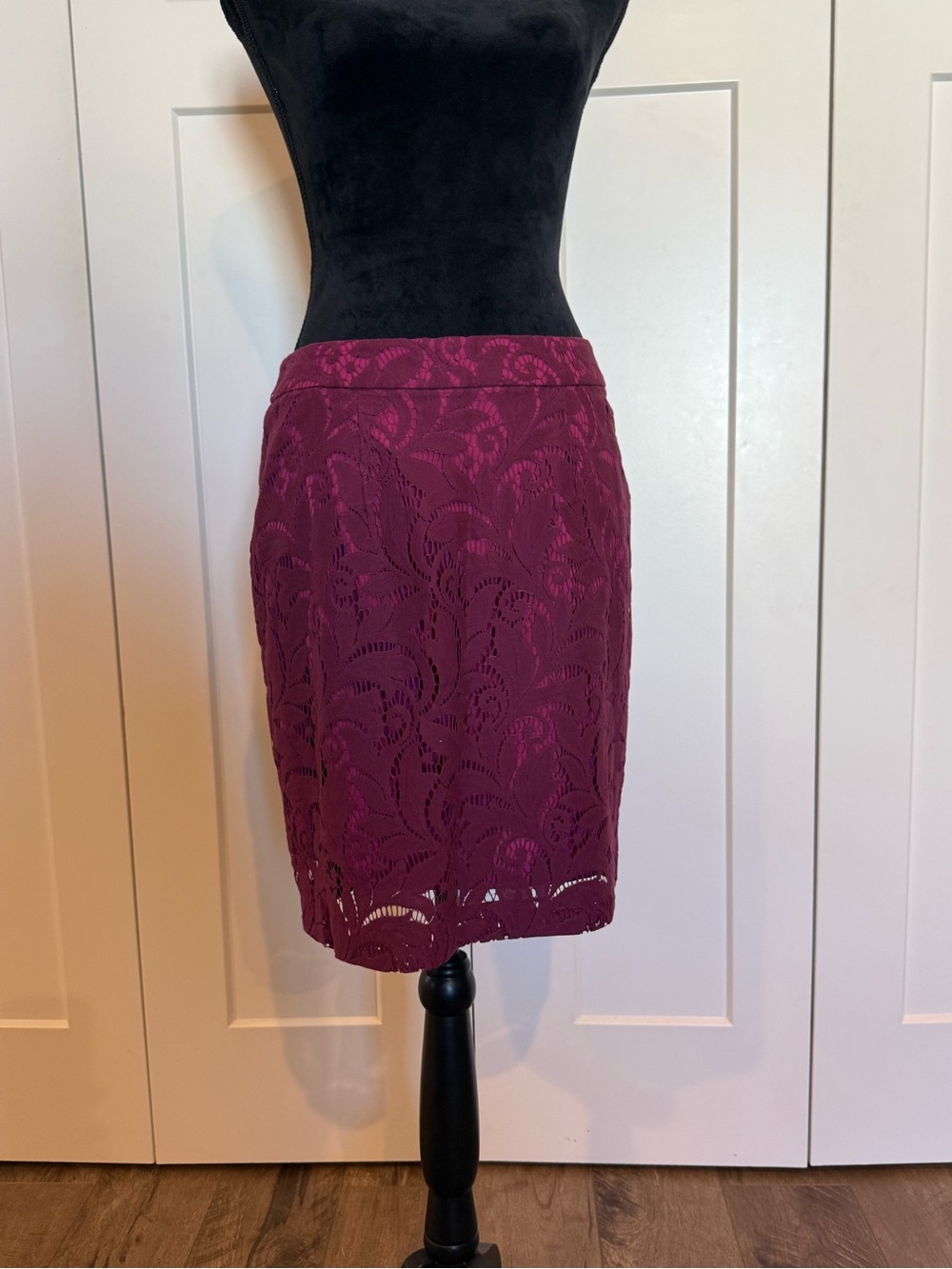 CAbi Berry Lace Pencil Skirt